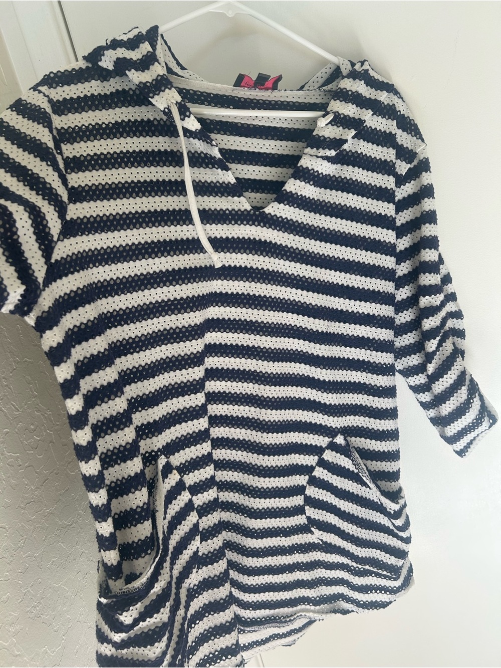 For Cynthia Striped Beachwear Tunic - Navy & White